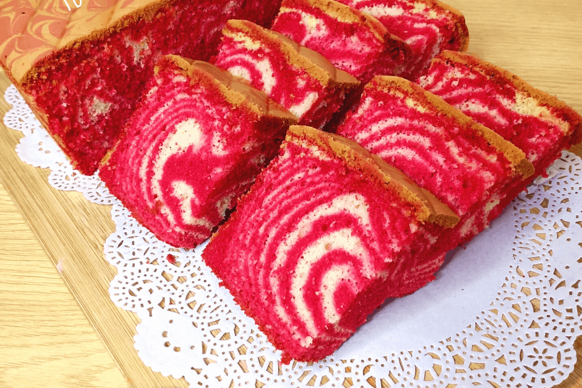 Resepi kek marble red velvet